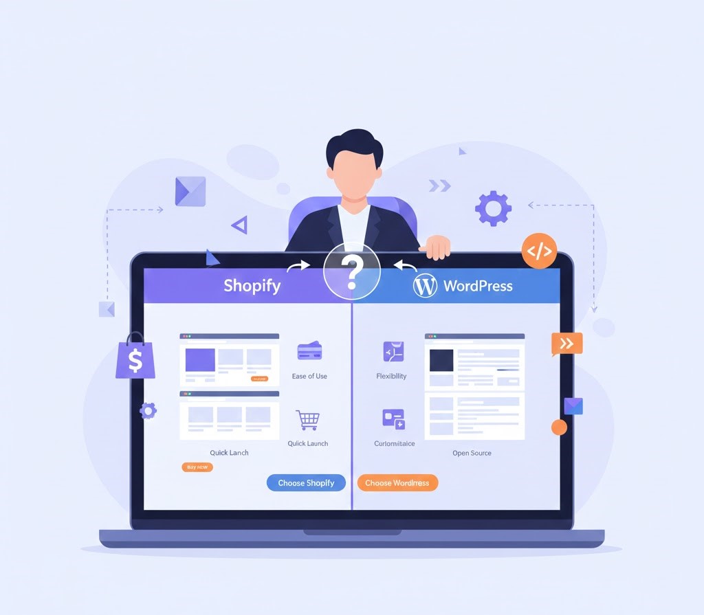 shopify vs wordpress for ecommerce usa